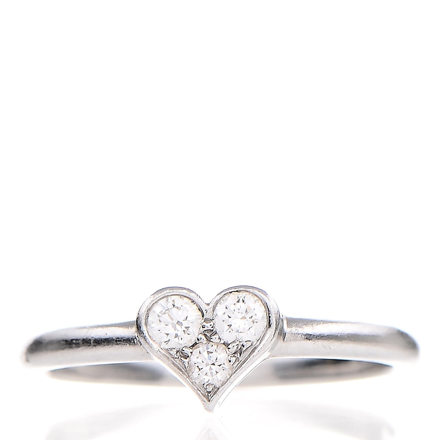 Tiffany Platinum Diamond Hearts Ring 57 8 1 of 5