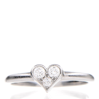 Tiffany Platinum Diamond Hearts Ring 57 8 1 of 5