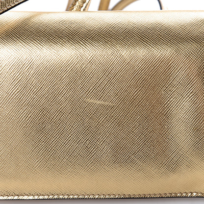 Prada Saffiano Lux Sound Shoulder Bag Platino 11 of 12