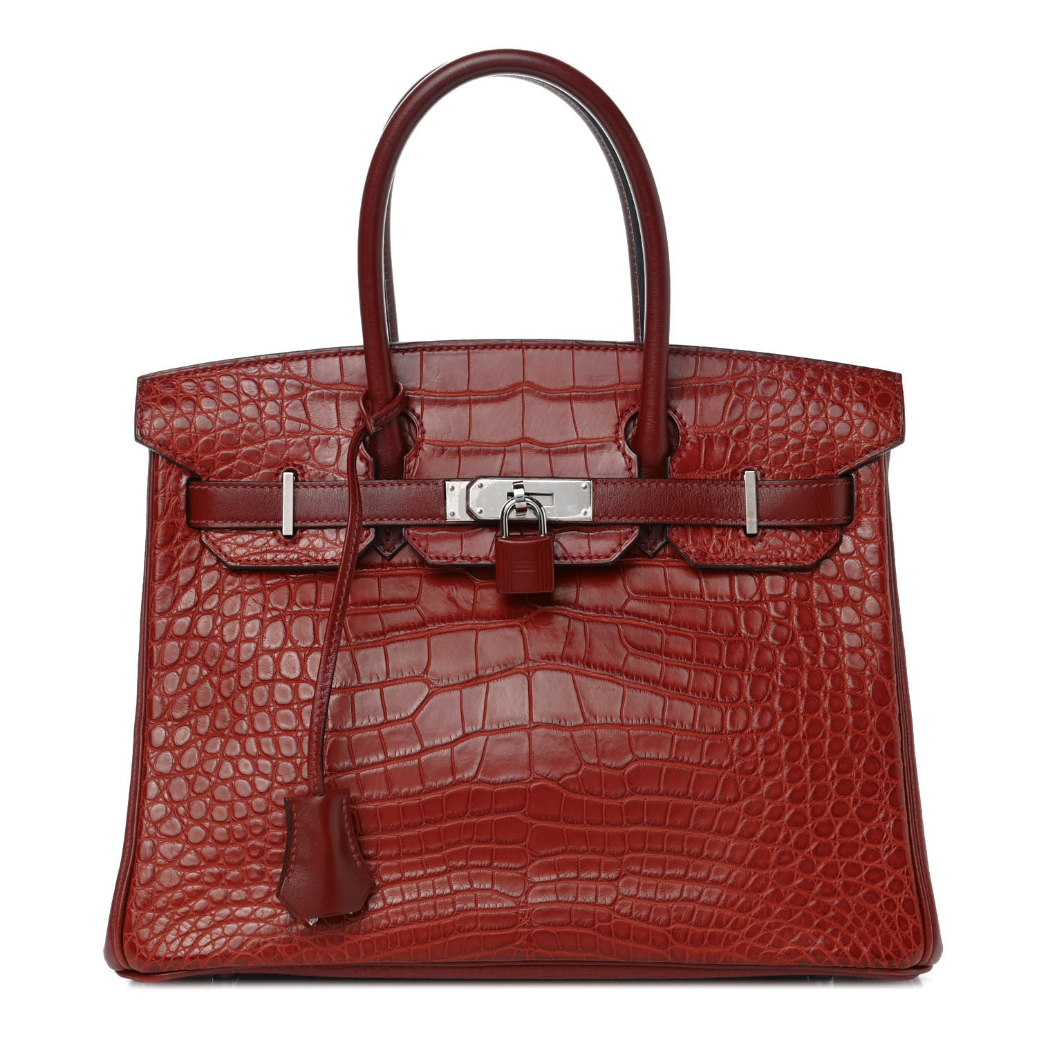 Hermes Matte Alligator Togo Box Birkin 30 Rouge H 1 of 8