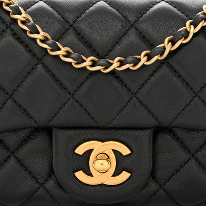 Chanel Lambskin Quilted Mini Rectangular Pearl Crush Flap Black 8 of 10