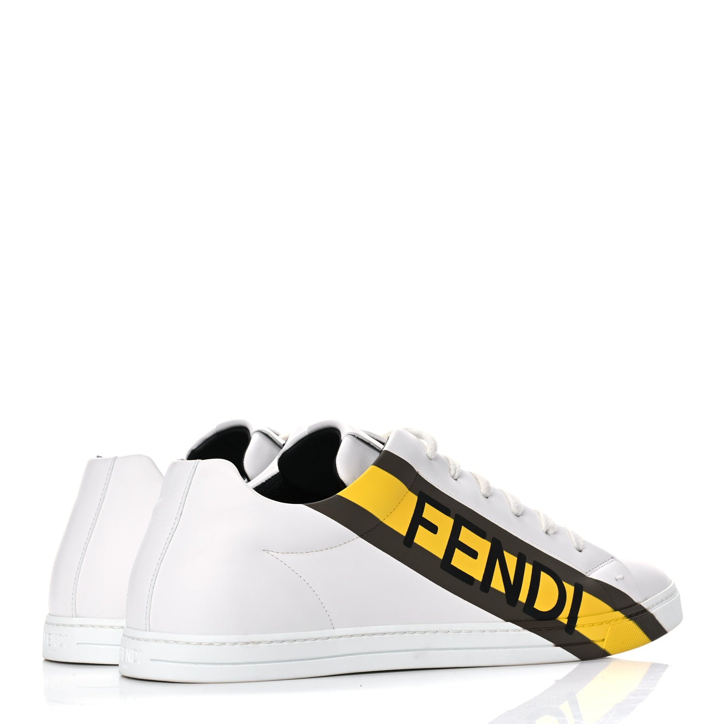 Calfskin Logo Band Mens Low Top Sneakers 9 White