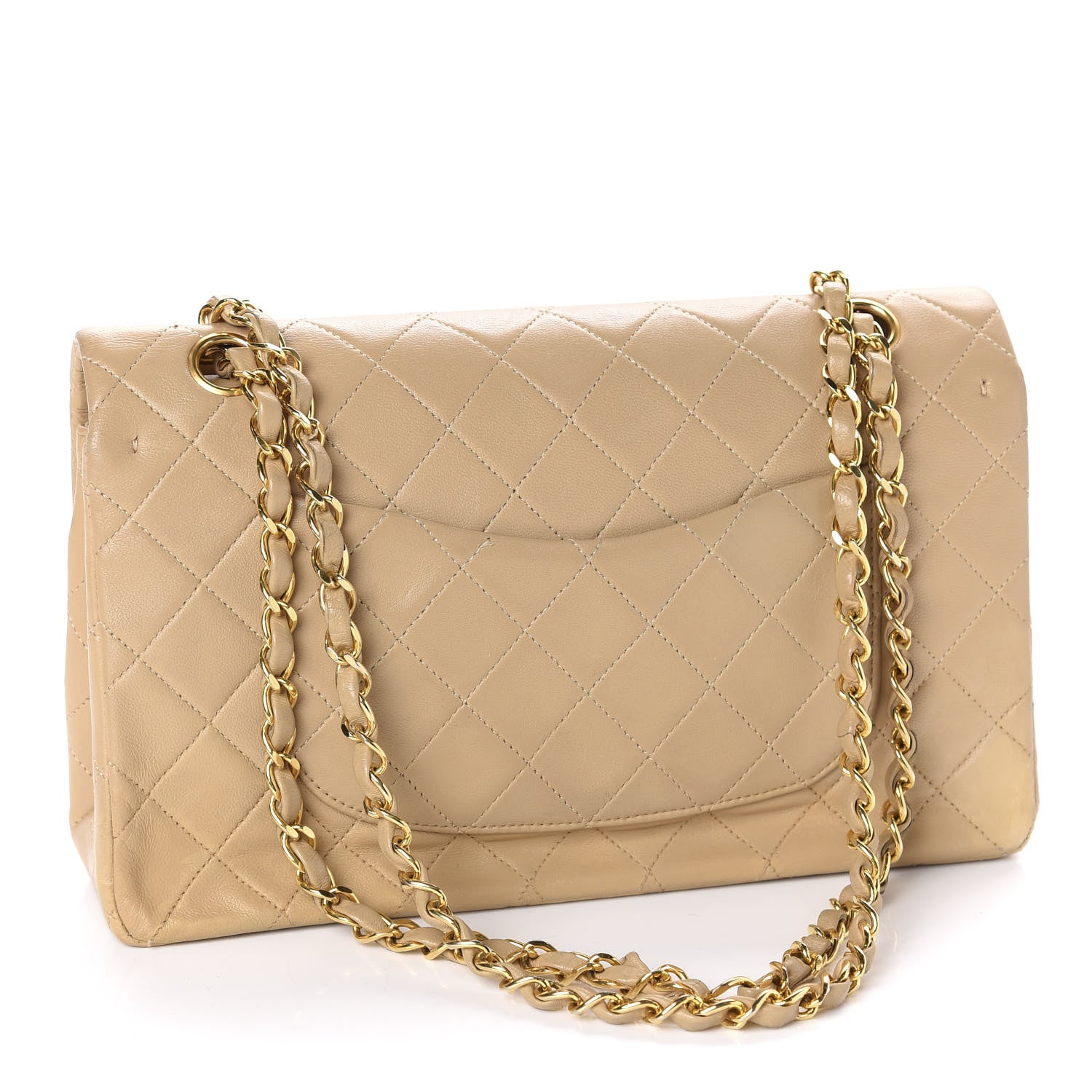 Chanel Lambskin Quilted Medium Double Flap Beige 3 of 11