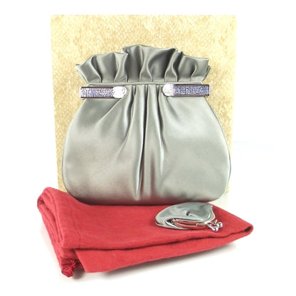 Judith Leiber Crystal Satin Evening Bag Silver 3 of 7