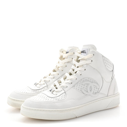 Chanel Calfskin CC High Top Sneaker 40 White 7 of 18
