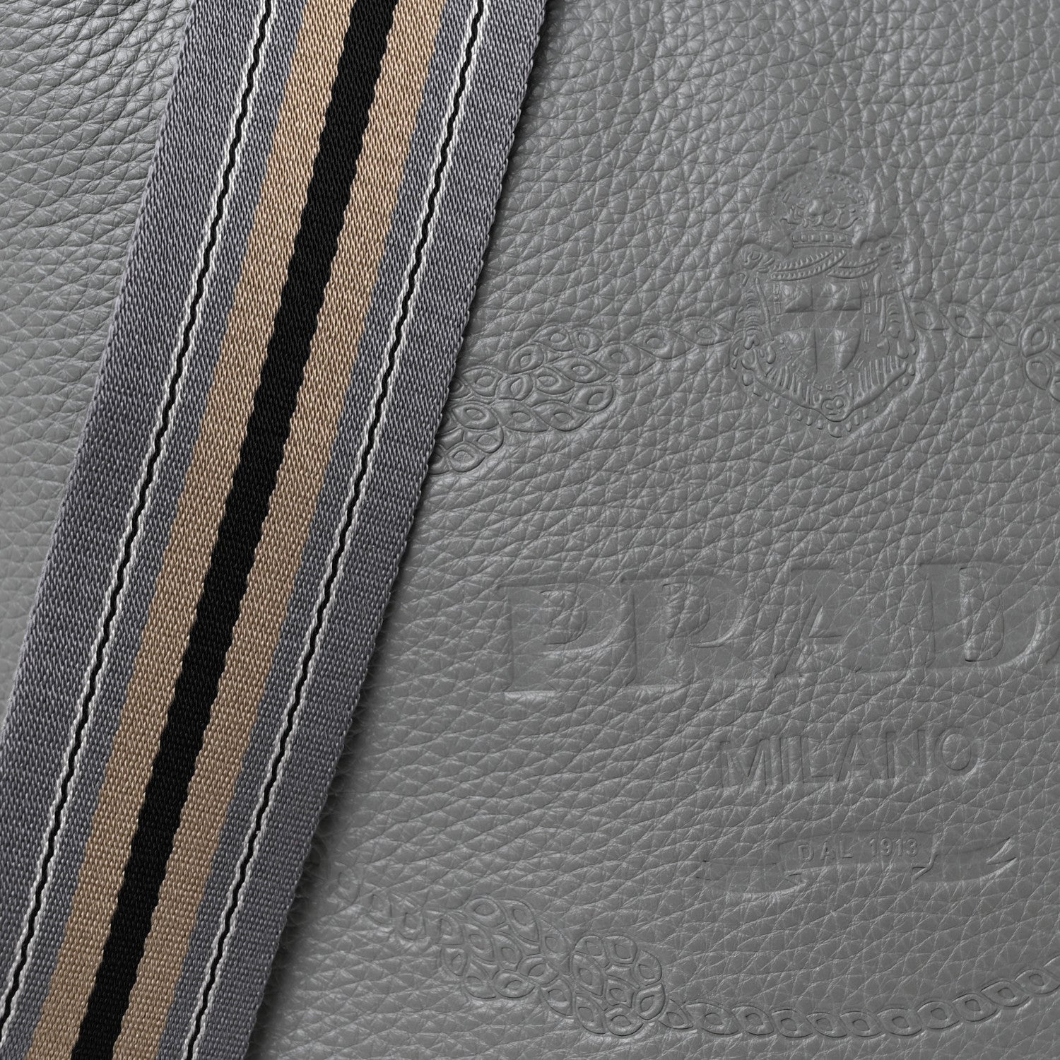 Prada Vitello Phenix Logo Hobo Ardesia 7 of 9