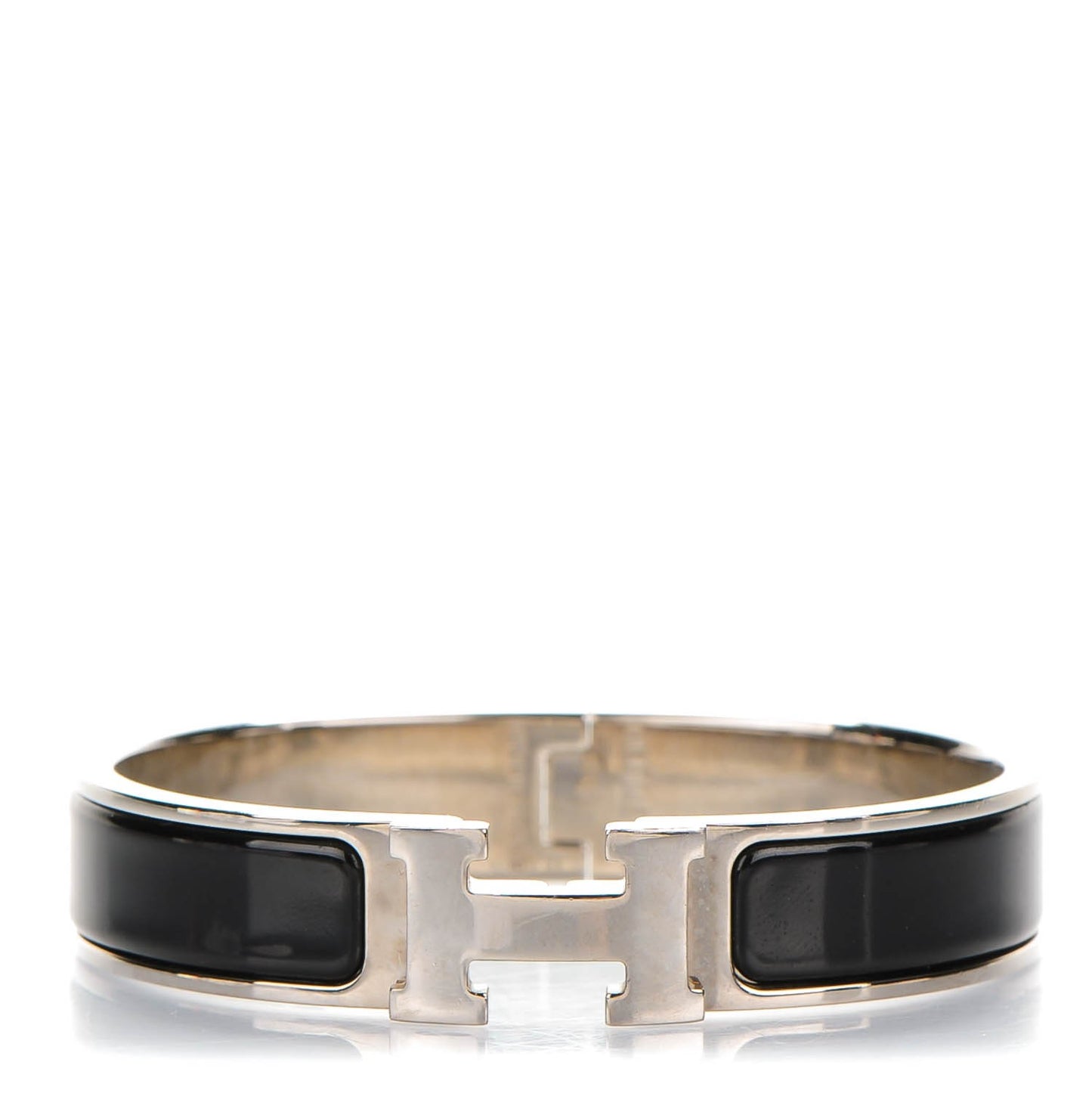 Enamel Narrow Clic Clac H Bracelet GM Black