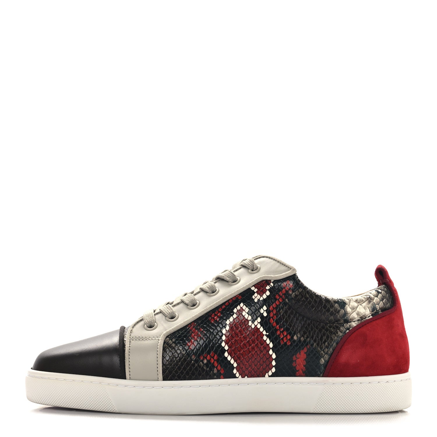 Christian Louboutin Suede Calfskin Snake Embossed Louis Junior Flat Sneakers 43 Multicolor 1 of 8