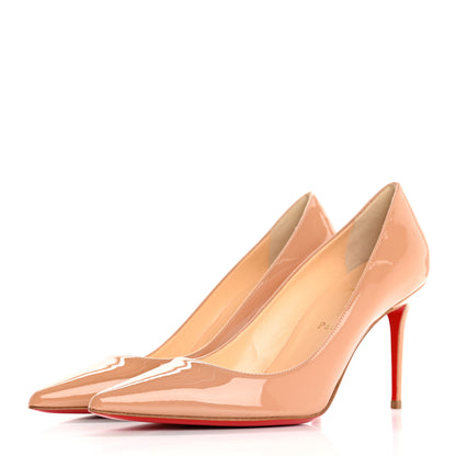 Christian Louboutin Patent Decollete 554 85 Pumps 37.5 Nude 4 of 8