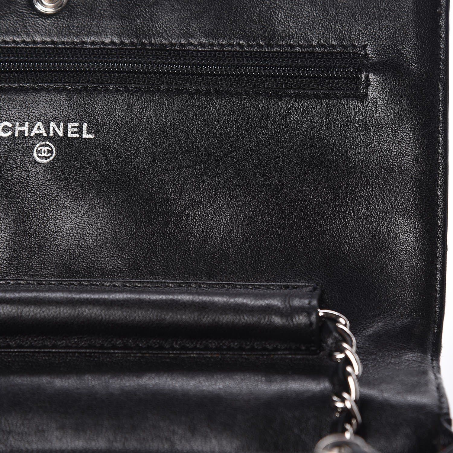 Chanel Lambskin Quilted Wallet On Chain WOC Black 13 of 18