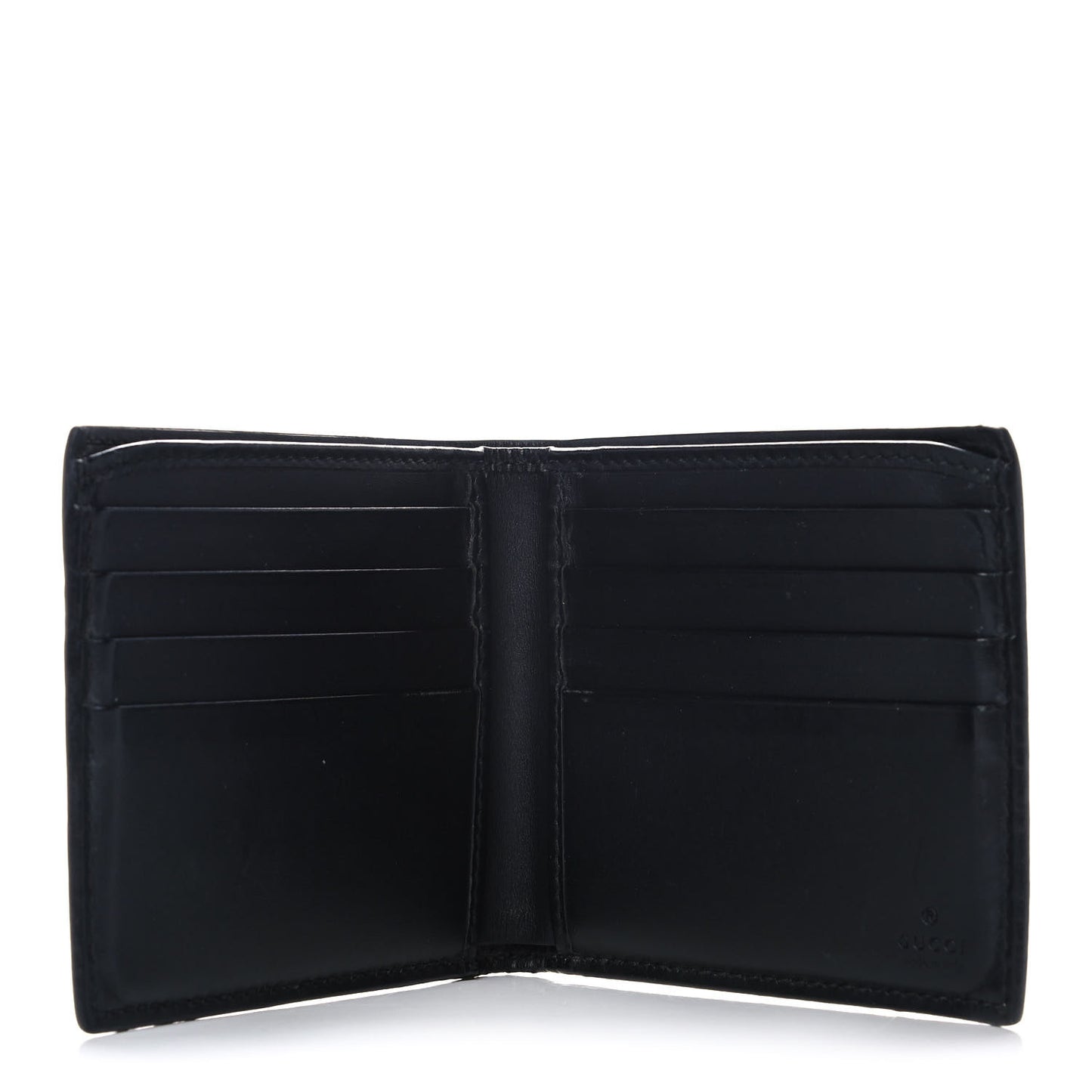 GG Supreme Monogram Selleria Calfskin Tiger Nice Bi-Fold Wallet Beige Ebony Multicolor Black