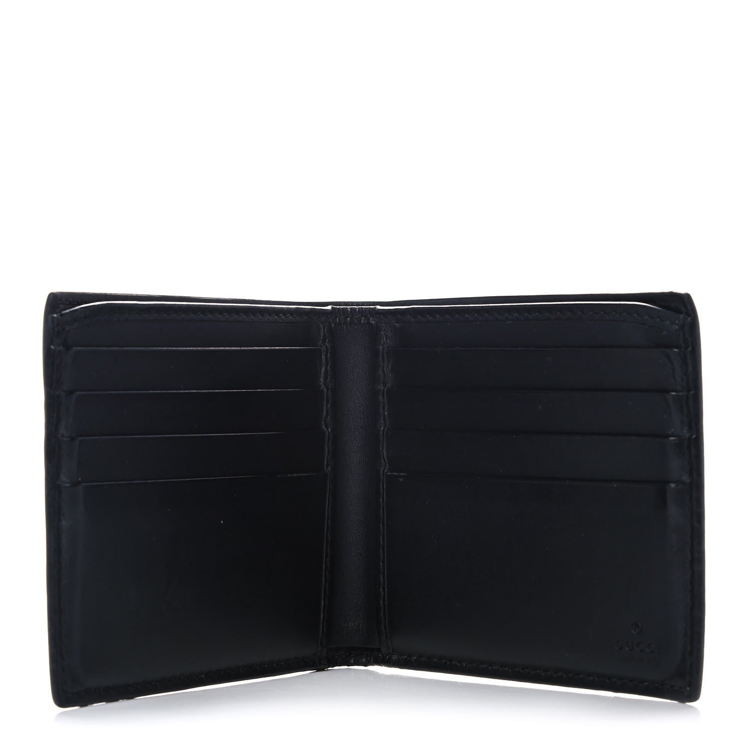 Gucci GG Supreme Monogram Selleria Calfskin Tiger Nice Bi-Fold Wallet Beige Ebony Multicolor Black 5 of 8