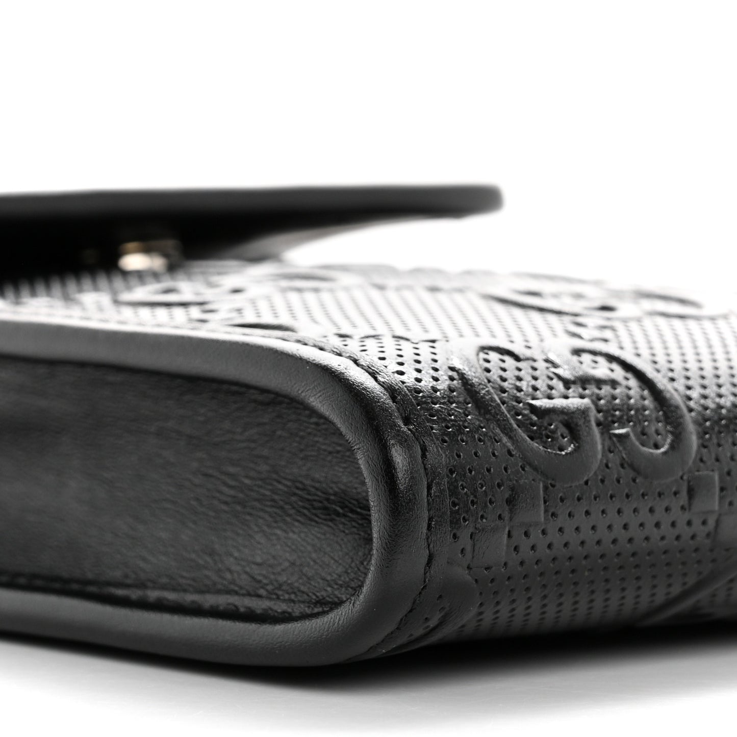 Calfskin GG Tennis Embossed Mini Crossbody Bag Black