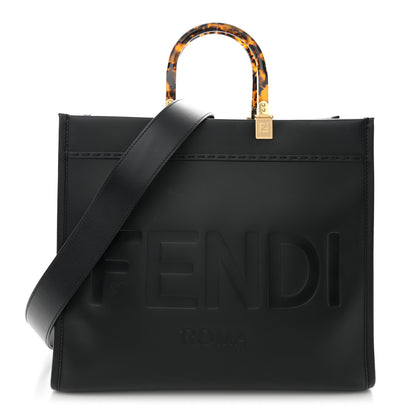 Fendi Vitello King Plexiglass Medium Fendi Sunshine Shopper Tote Black 1 of 12