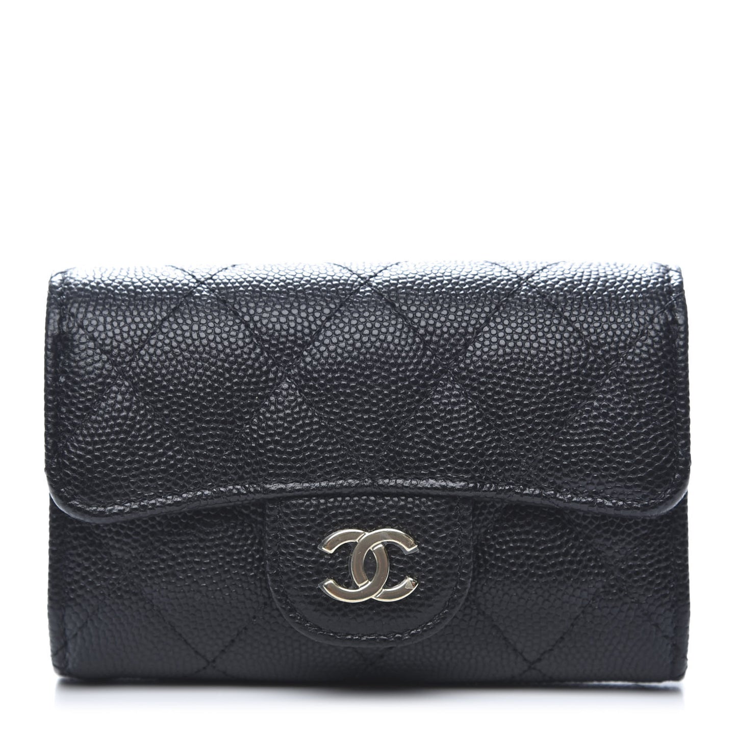 Caviar Quilted Classic 4 Key Holder Wallet Black