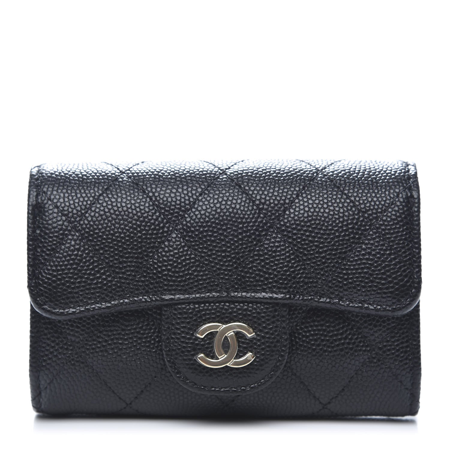 Chanel Caviar Quilted Classic 4 Key Holder Wallet Black 1 of 12