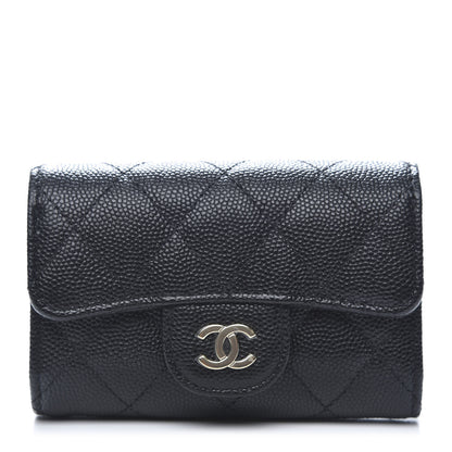 Chanel Caviar Quilted Classic 4 Key Holder Wallet Black 1 of 12