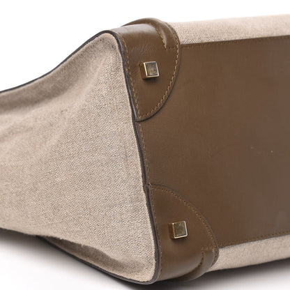 Celine Natural Canvas Smooth Calfskin Mini Luggage Brown 8 of 20