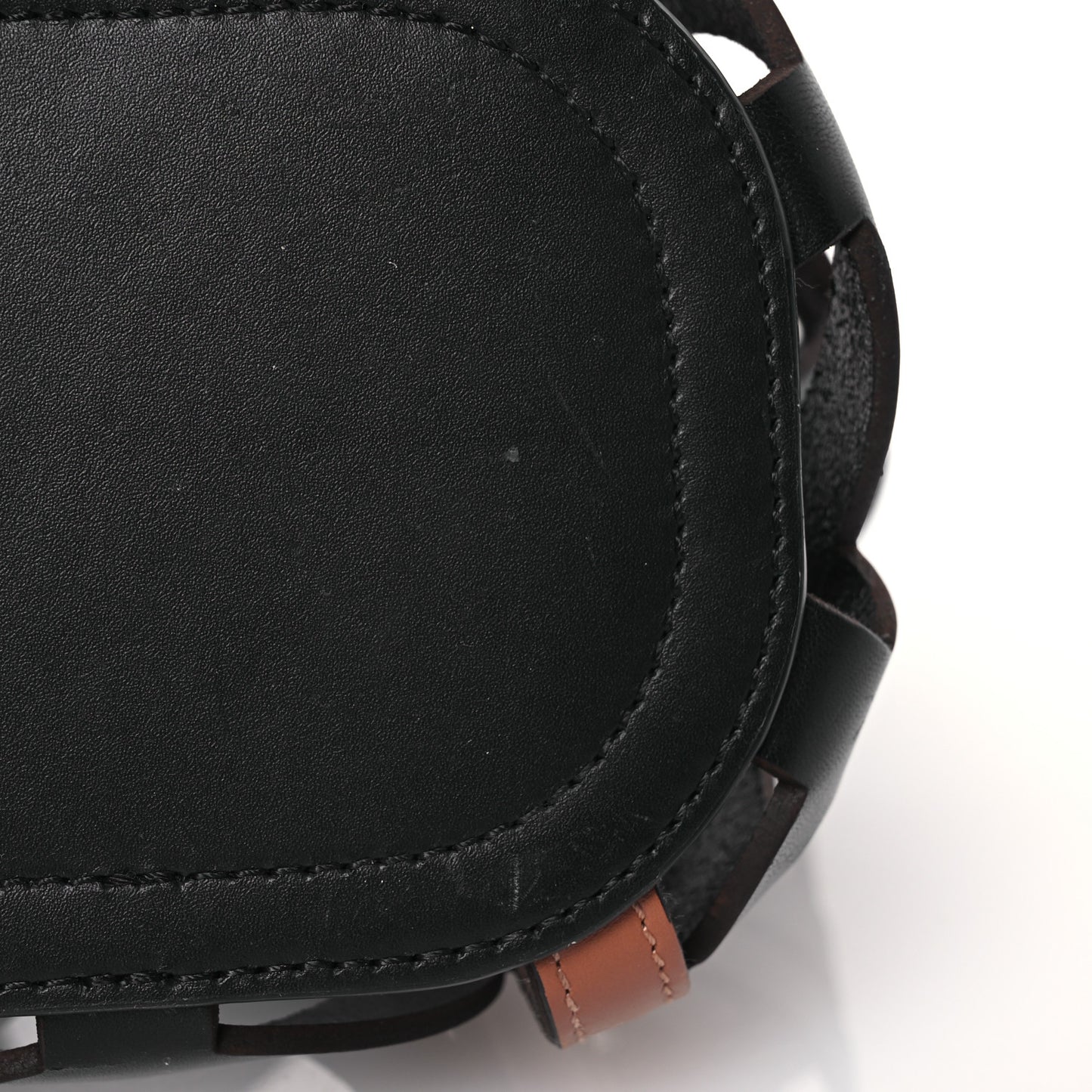 Smooth Calfskin Small Anagram Cutout Tote Black