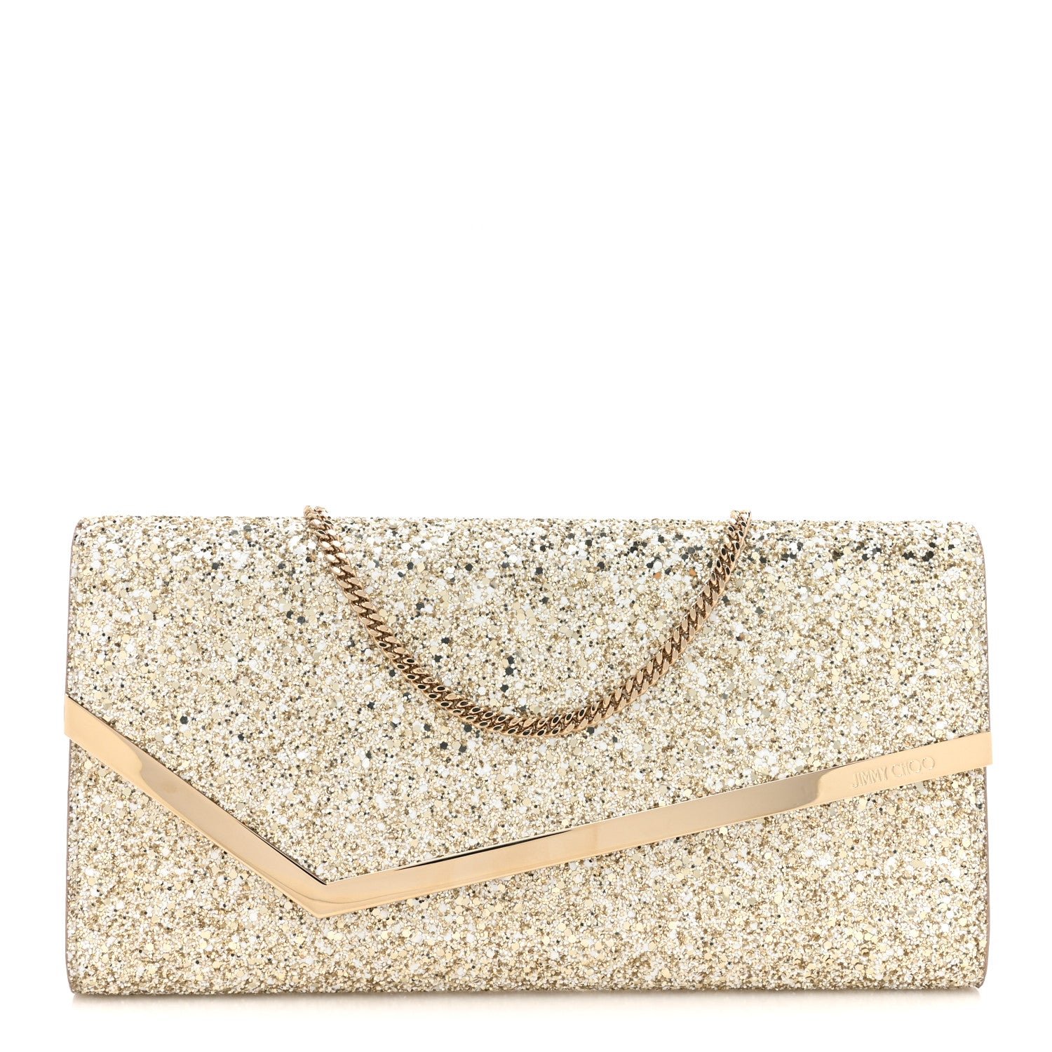 Jimmy Choo Glitter Erica Clutch Moon Sand 1 of 12