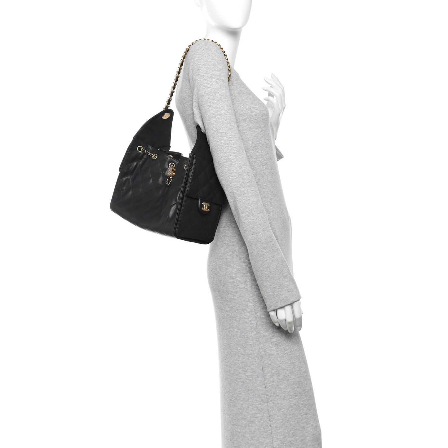 Caviar Quilted Small Chanel 25 Handbag Black