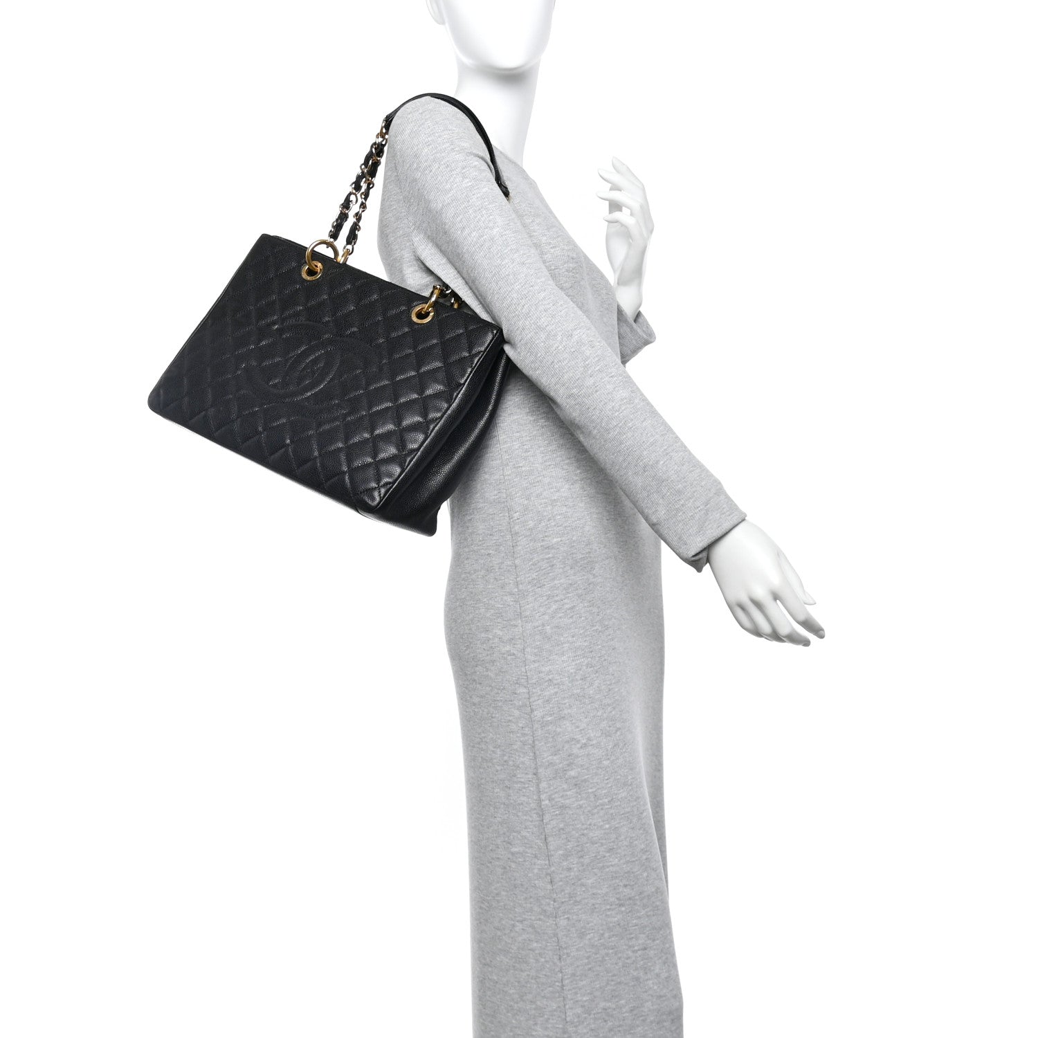 Chanel Caviar Quilted Grand Shopping Tote GST Black 2 of 11