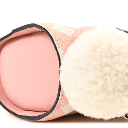 Loewe Calfskin Shearling Gingham Mini Bunny Crossbody Bag Pink 10 of 11
