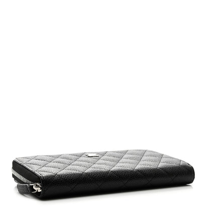Chanel Caviar Quilted Large Gusset Zip Around Wallet Black 4 of 9