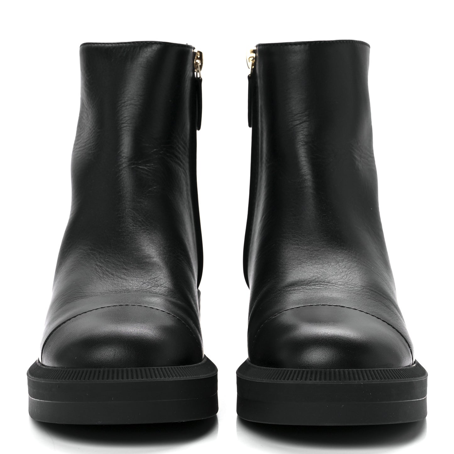 Calfskin Logo Boots 37.5 Black