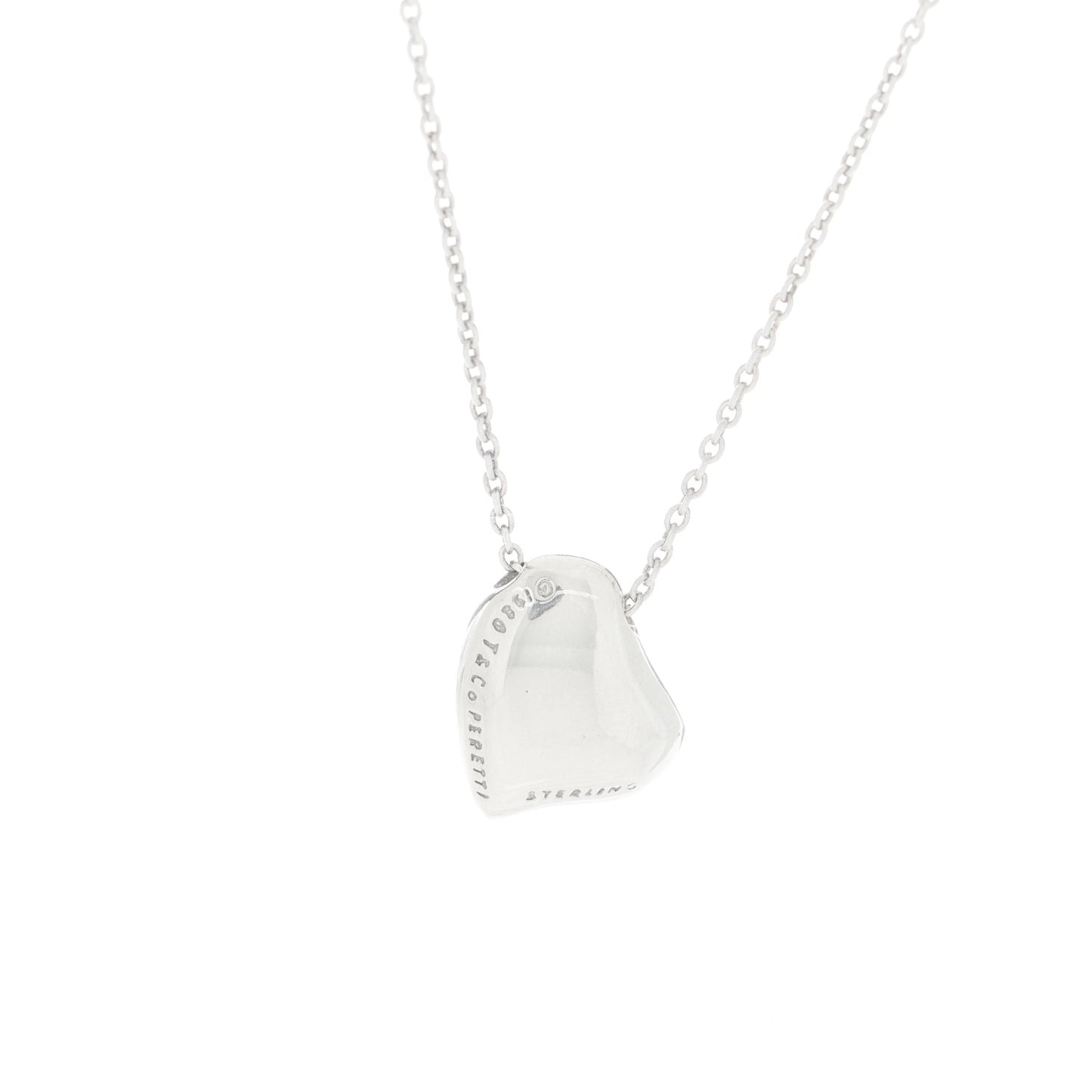 Sterling Silver 9mm Elsa Perretti Full Heart Pendant Necklace