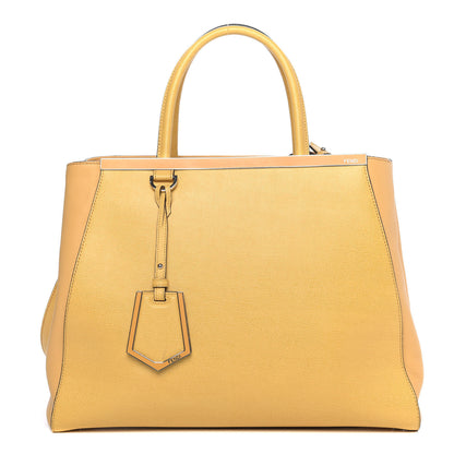 Fendi Vitello Elite Flamingo Regular 2Jours Tote Giallo Alchemy 1 of 15