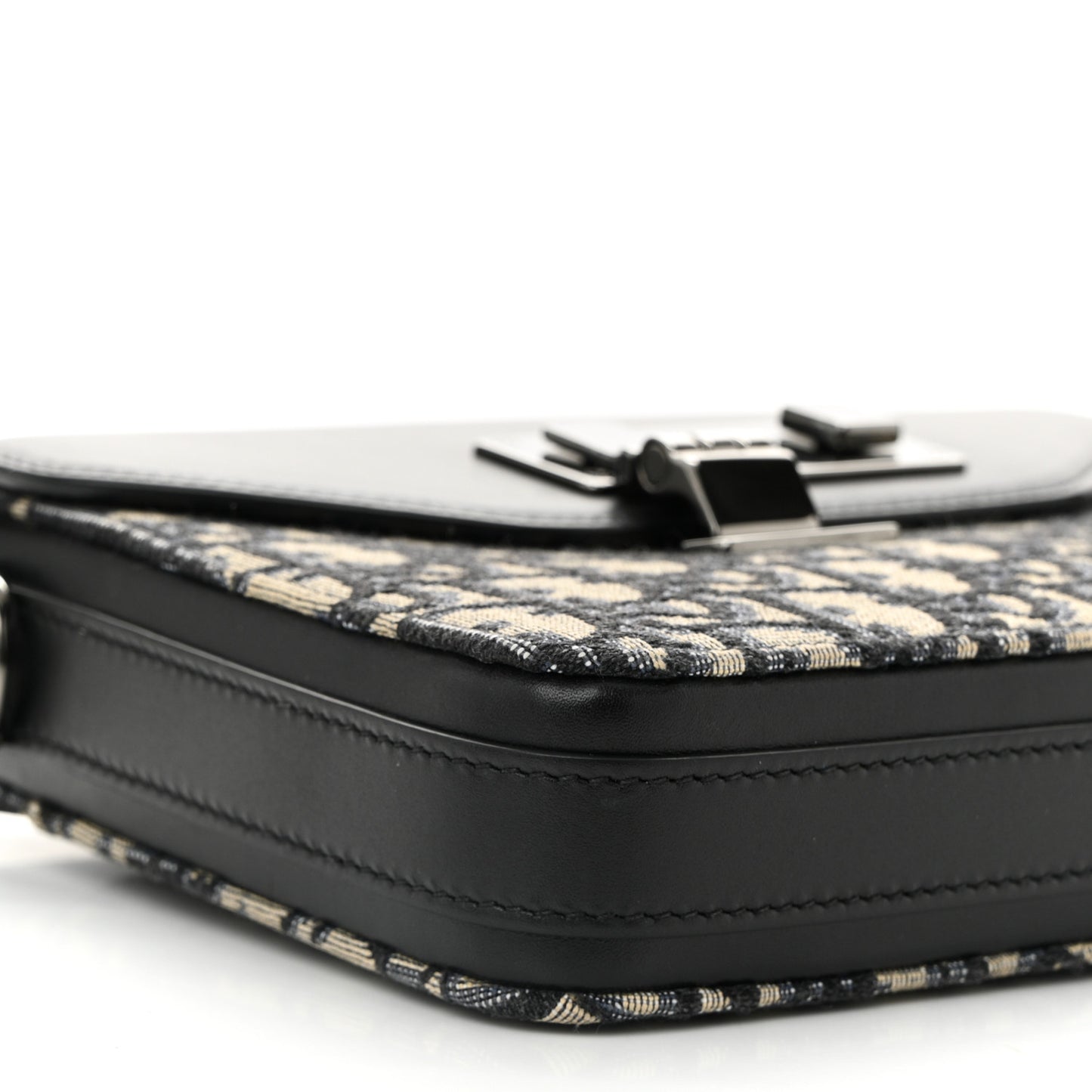 Oblique Smooth Calfskin Messenger Beige Black