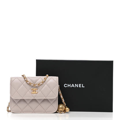 Chanel Lambskin Quilted Pearl Crush Clutch With Chain Light Purple 12 of 12