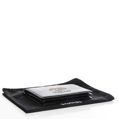 Chanel Lambskin Studded CC Wallet On Chain WOC Black 4 of 8