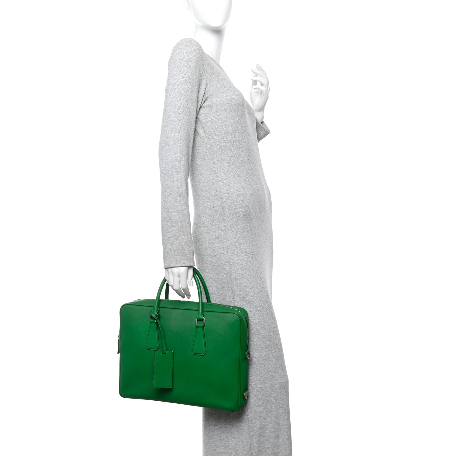 Prada Saffiano Travel Briefcase Mango 2 of 16