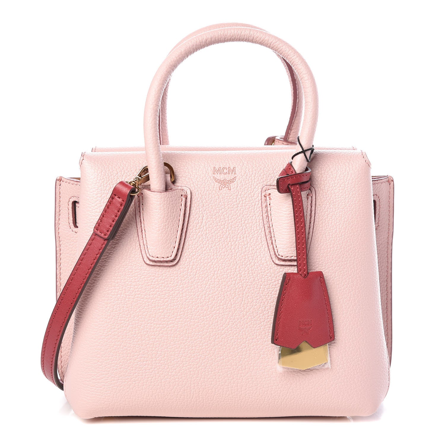 MCM Grained Calfskin Mini Milla Tote Pale Mauve 1 of 7