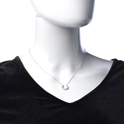 Tiffany Platinum Diamond Horseshoe Pendant Necklace 2 of 6