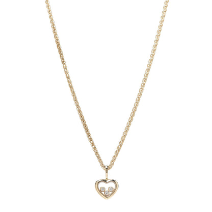Chopard 18K Yellow Gold Diamond Happy Diamonds Icons Heart Pendant Necklace 1 of 7