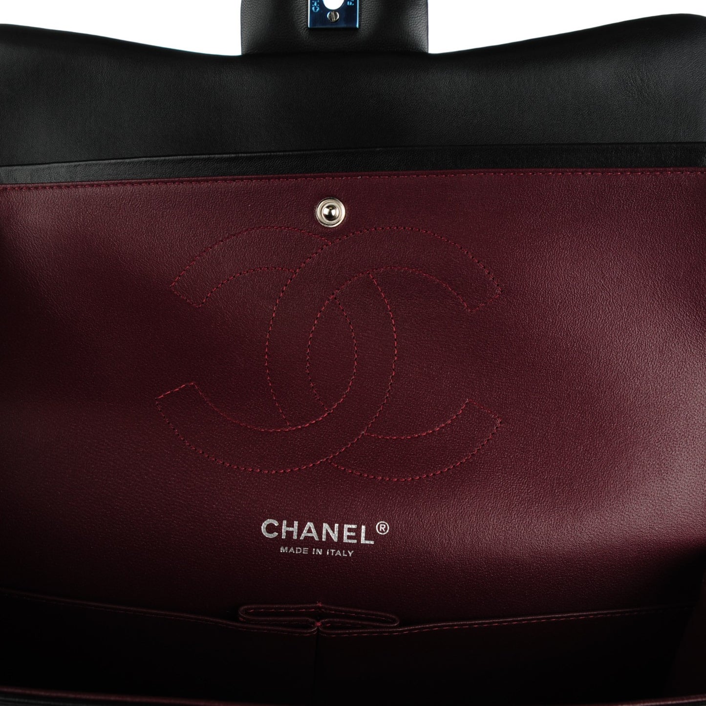 Lambskin Quilted Jumbo Double Flap Black