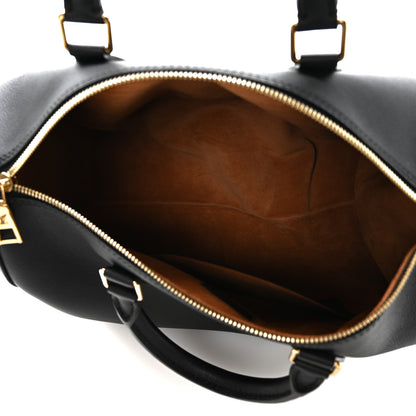 Louis Vuitton Grained Calfskin Low Key Speedy 30 Black 5 of 10