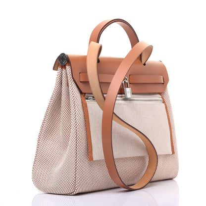 Hermes Vache Hunter Criss Viking Herbag Zip Retourne 31 PM Ecru Beige Naturel 4 of 14