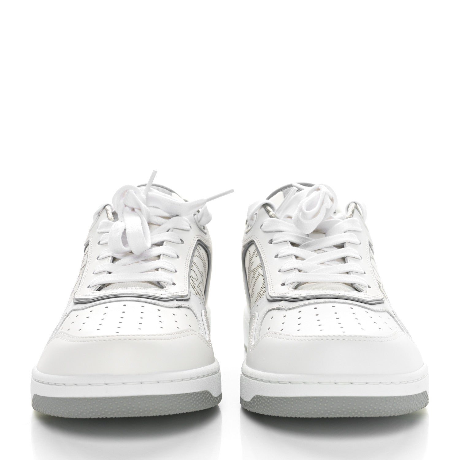 Christian Dior Smooth Calfskin Oblique Galaxy Perforated Mens B27 Low Top Sneakers 43 White Grey 2 of 8