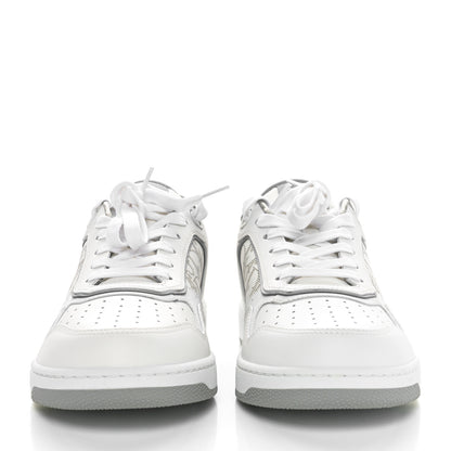 Christian Dior Smooth Calfskin Oblique Galaxy Perforated Mens B27 Low Top Sneakers 43 White Grey 2 of 8