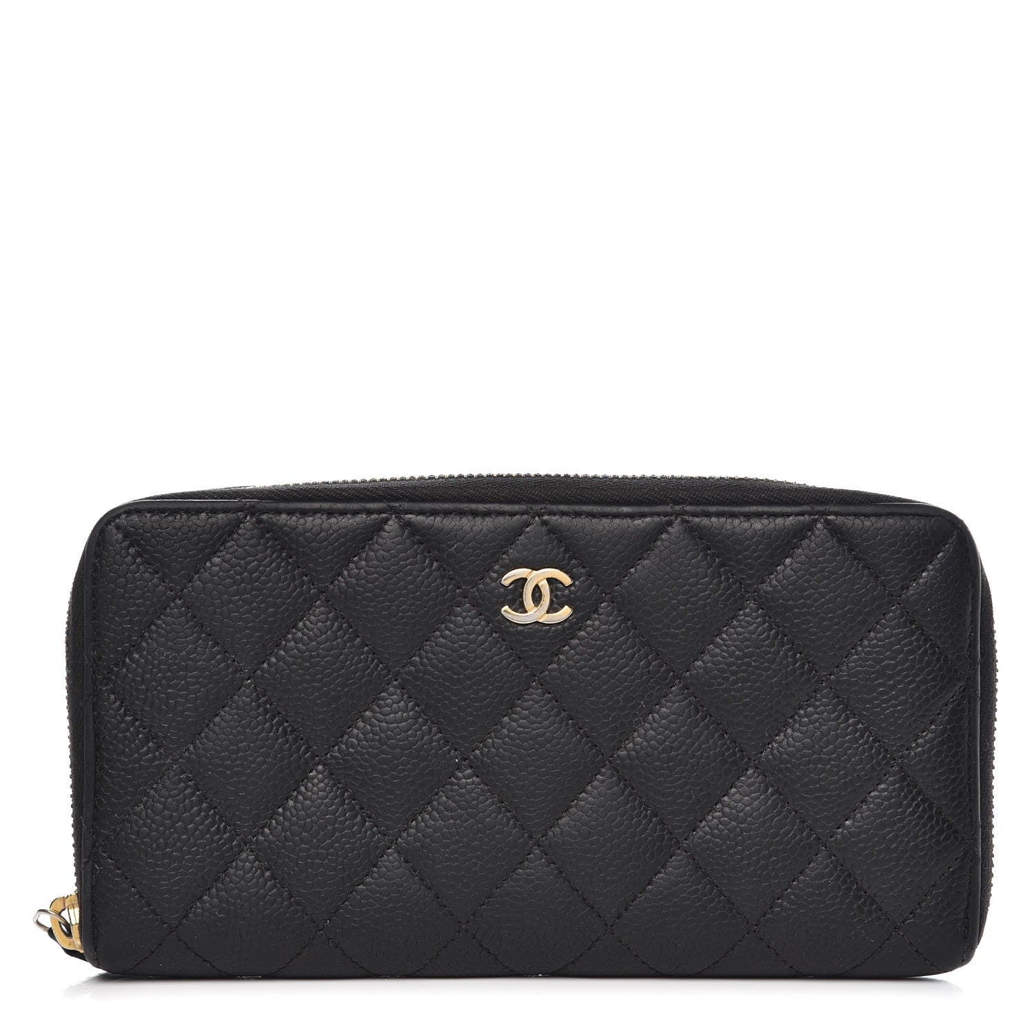 Chanel Caviar Quilted Large Gusset Zip Around Wallet Navy 1 of 14