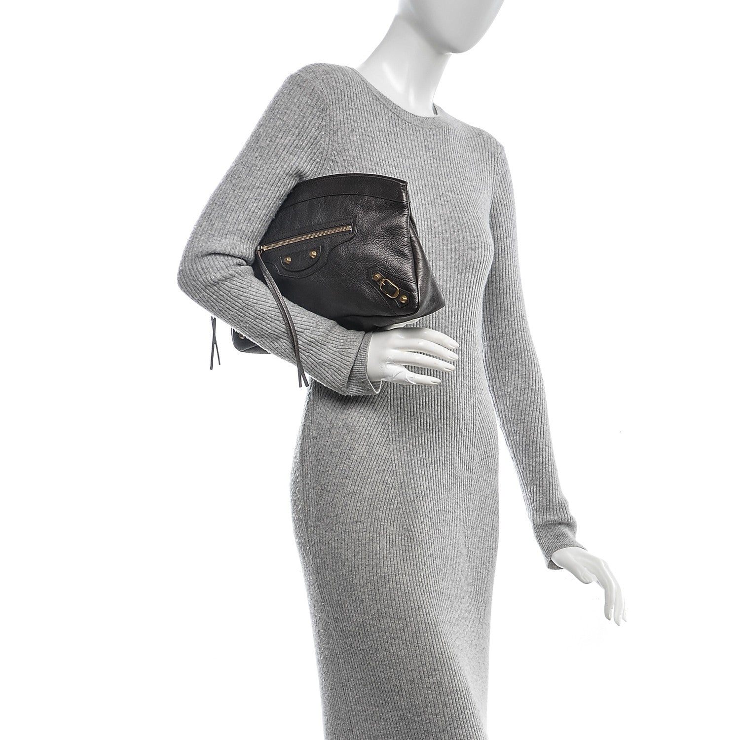 Balenciaga Chevre Classic Gold Hardware Premier Clutch Bronze 2 of 7