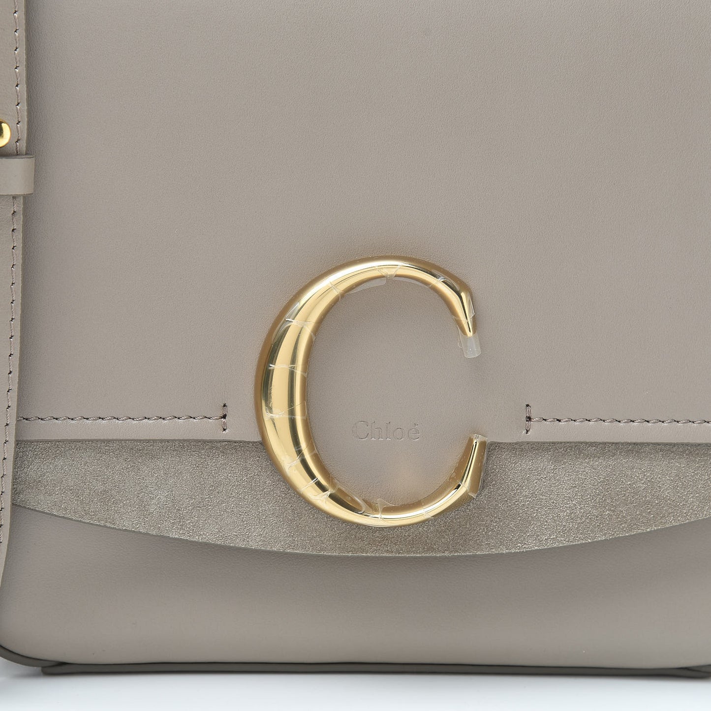 Calfskin Small C Double Carry Motty Grey