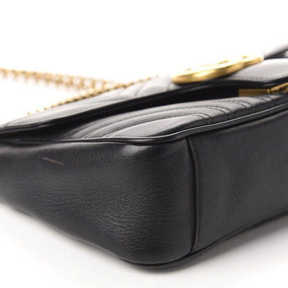 Gucci Calfskin Matelasse Small GG Marmont Shoulder Bag Black 6 of 12