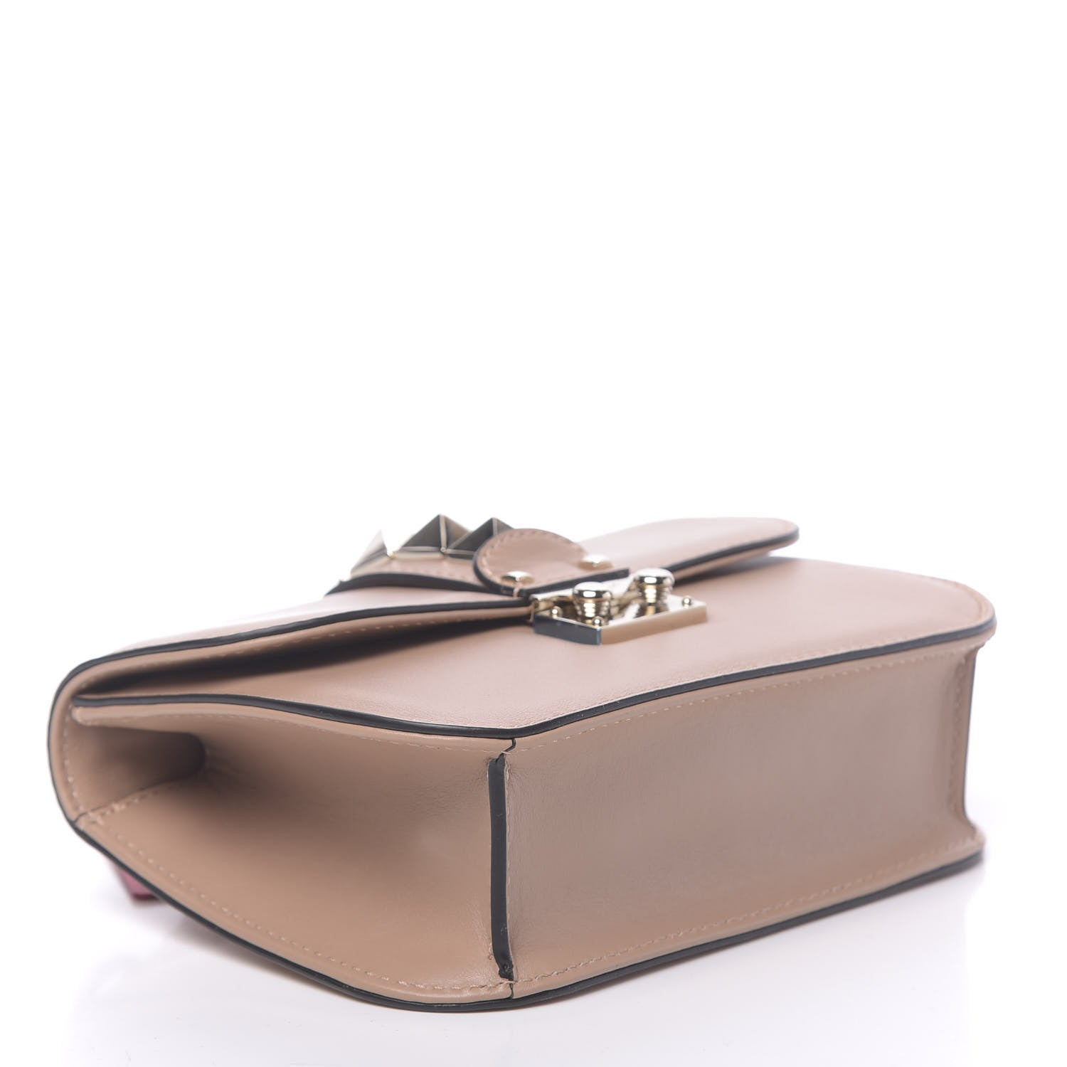 Valentino Garavani Vitello Small Glam Lock Rockstud Flap Soft Noisette 4 of 11