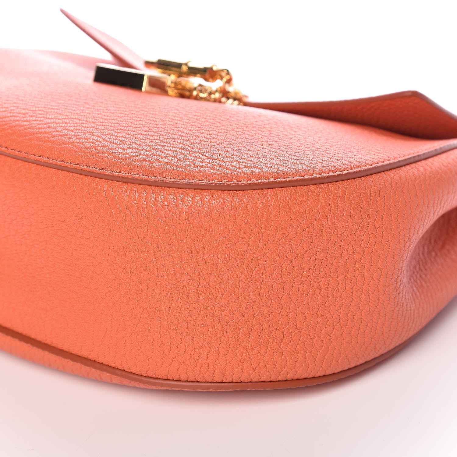 Chloe Grained Lambskin Drew Shoulder Bag Mandarin 9 of 9