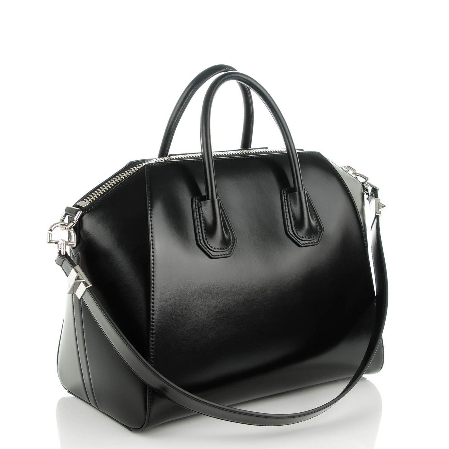 Shiny Lord Calfskin Medium Antigona Black